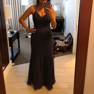 Azazie bridesmaid dress stormy blue size 6